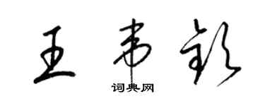 梁锦英王韦钦草书个性签名怎么写