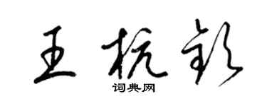 梁锦英王杭钦草书个性签名怎么写