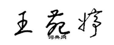 梁锦英王苑婷草书个性签名怎么写