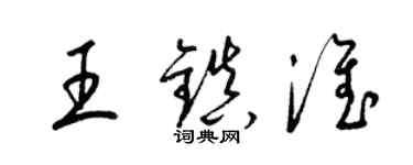梁锦英王镇淮草书个性签名怎么写