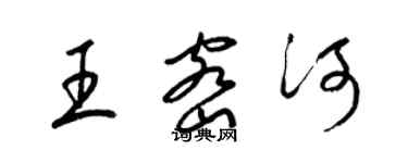梁锦英王密河草书个性签名怎么写
