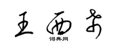 梁锦英王西希草书个性签名怎么写