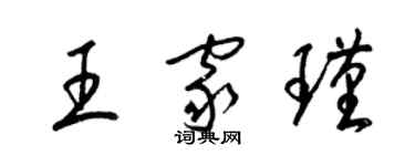梁锦英王家瑾草书个性签名怎么写
