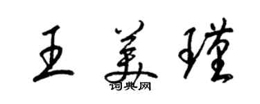 梁锦英王美瑾草书个性签名怎么写