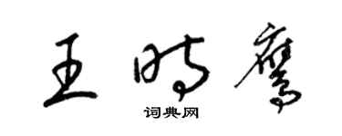 梁锦英王时鹰草书个性签名怎么写