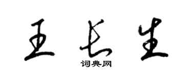 梁锦英王长生草书个性签名怎么写