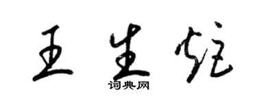梁锦英王生炬草书个性签名怎么写