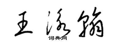 梁锦英王泳翰草书个性签名怎么写
