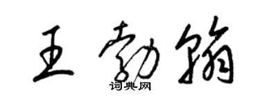 梁锦英王勃翰草书个性签名怎么写