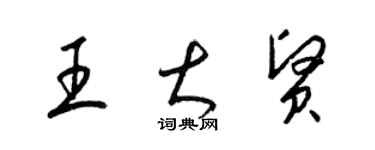 梁锦英王大贤草书个性签名怎么写