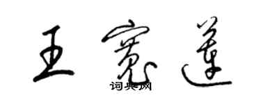 梁锦英王宽莲草书个性签名怎么写