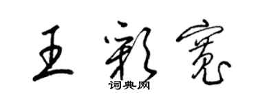 梁锦英王彩宽草书个性签名怎么写