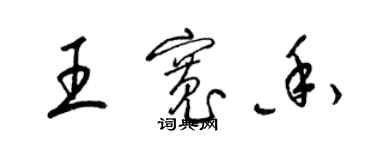 梁锦英王宽香草书个性签名怎么写