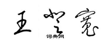 梁锦英王登宽草书个性签名怎么写