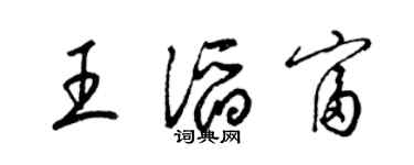 梁锦英王滔富草书个性签名怎么写