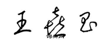 梁锦英王喜昌草书个性签名怎么写