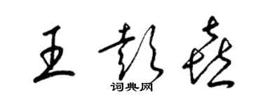 梁锦英王彭喜草书个性签名怎么写