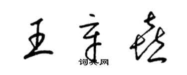 梁锦英王辛喜草书个性签名怎么写