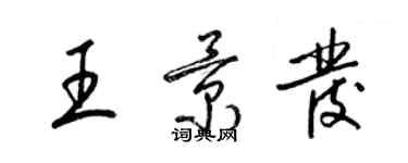 梁锦英王景发草书个性签名怎么写