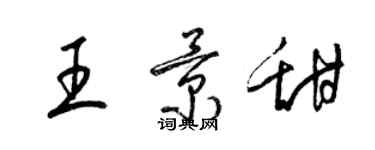 梁锦英王景甜草书个性签名怎么写