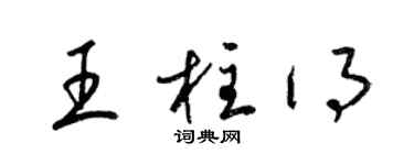 梁锦英王柱得草书个性签名怎么写