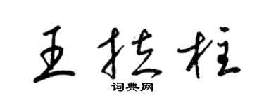 梁锦英王拉柱草书个性签名怎么写