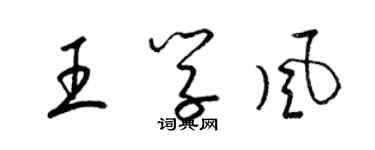 梁锦英王学风草书个性签名怎么写