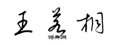 梁锦英王若桐草书个性签名怎么写