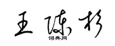 梁锦英王陈杉草书个性签名怎么写