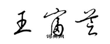 梁锦英王富芝草书个性签名怎么写