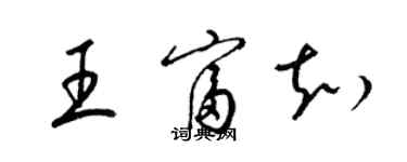 梁锦英王富知草书个性签名怎么写