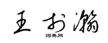 梁锦英王于瀚草书个性签名怎么写