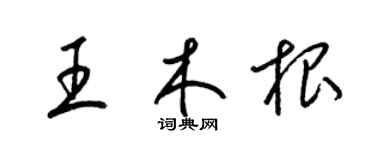 梁锦英王木根草书个性签名怎么写