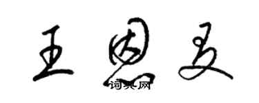 梁锦英王恩友草书个性签名怎么写