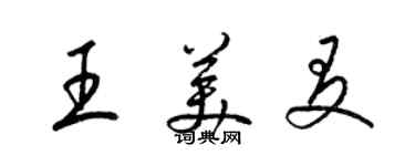 梁锦英王美友草书个性签名怎么写