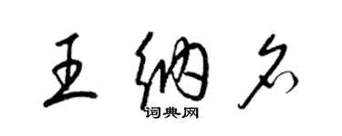梁锦英王纳名草书个性签名怎么写