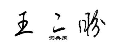 梁锦英王二盼草书个性签名怎么写