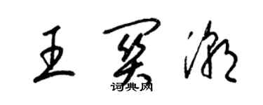 梁锦英王关潮草书个性签名怎么写