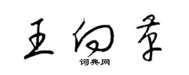 梁锦英王向革草书个性签名怎么写