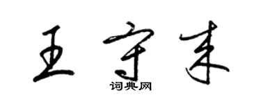梁锦英王守来草书个性签名怎么写