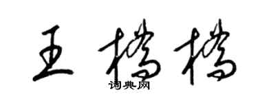 梁锦英王桥桥草书个性签名怎么写