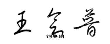 梁锦英王会普草书个性签名怎么写