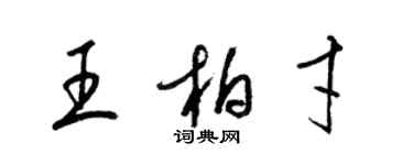 梁锦英王柏才草书个性签名怎么写