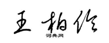 梁锦英王柏伶草书个性签名怎么写