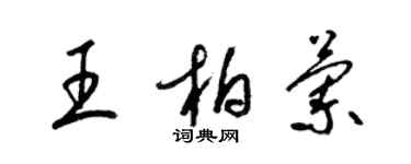 梁锦英王柏兰草书个性签名怎么写
