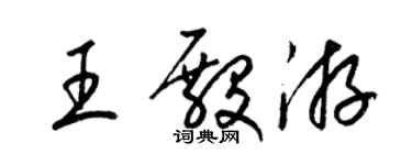 梁锦英王殿游草书个性签名怎么写