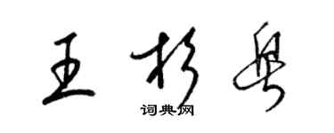 梁锦英王杉粤草书个性签名怎么写
