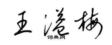 梁锦英王溢梅草书个性签名怎么写