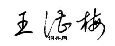 梁锦英王湛梅草书个性签名怎么写