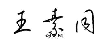 梁锦英王素同草书个性签名怎么写